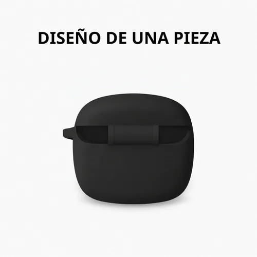 Vista 6 de Geiomoo Funda de silicona para JBL Tune Flex 2, funda protectora suave y flexible resistente a los arañazos con mosquetón (negro)