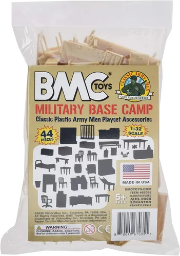 Vista 6 de BMC Classic Marx Military Base Camp - 44 piezas de plástico ejército hombres Playset Accesorios