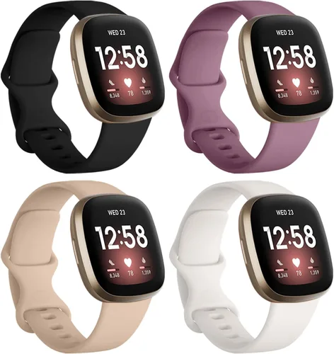 Vista 15 de Dirrelo Bandas compatibles con Fitbit Sense/Versa 3 / Versa 4 / Sense 2, correa deportiva de TPU suave, pulsera de repuesto para mujeres y hombres A