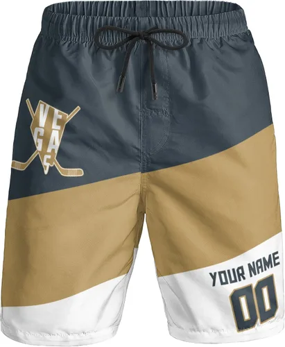 Vista 37 de Custom Hockey Men's Shorts Gifts for Men Casual City Youth Fans Sport Beach Shorts Add Name & Number Quick Dry
