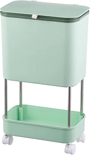 Vista 10 de Papelera extraíble de compost para cocina, compostador, papelera extraíble para cocina del hogar, papelera multifuncional en capas, papelera Blanco