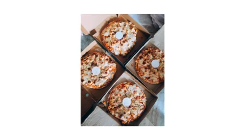 Vista 2 de bark and lindy Soporte para guardar pizza - Trípode de plástico blanco para soporte de caja de pizza (25)