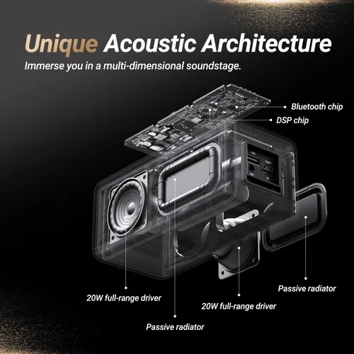 Vista 2 de BOGASING Altavoces Bluetooth, altavoz inalámbrico portátil M5 con sonido estéreo fuerte de 40 W y graves intensos, tiempo de reproducción de 30
