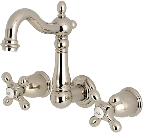Vista 8 de Kingston Brass KS1223AX - Grifo de baño de montaje en pared central de 8 pulgadas, latón antiguo