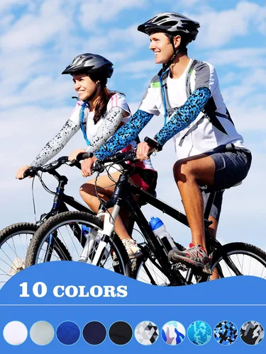 Vista 5 de Hicarer 10 pares de mangas de protección solar mangas deportivas de compresión para baloncesto correr ciclismo