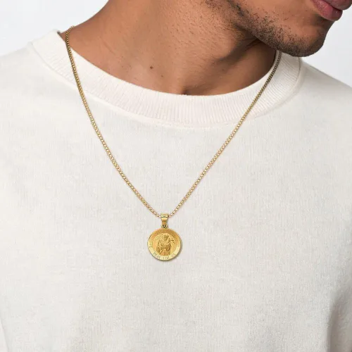 Vista 6 de IceCarats Colgante con dije de oro amarillo de 14 quilates con medalla de San Francisco de Asís