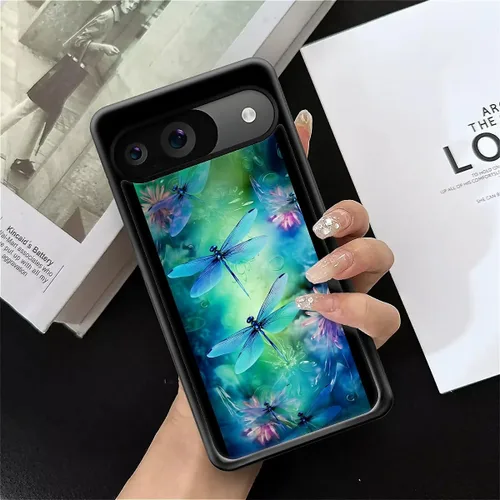 Vista 1948 de Compatible con Google Pixel 4A 5G Mobile Case Creative Acrylic Panel trasero Silicona Protección Grip especialmente diseñado para Google Pixel 4A 5G