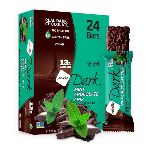 Vista 17 de NuGo Dark, caja variada de muestra, barra de proteínas veganas de 0.47-0.31 onzas, sin gluten, 12 CT