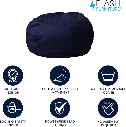 Vista 4 de Flash Furniture - Sillón puf color liso Azul marino