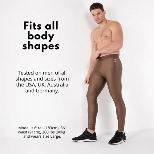 Vista 5 de Kapow Meggings Leggings de compresión Supreme Range Deluxe con bolsillos para hombre (Júpiter, S), júpiter