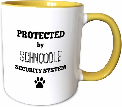 Vista 8 de 3dRose BrooklynMeme Pets - Protegido por el sistema de seguridad schnoodle - Tazas (mug_221799_4)