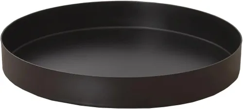 Vista 7 de Bandeja redonda de metal negro para velas, bandeja de servir decorativa para decoraciones modernas de hogar de granja (11.8")