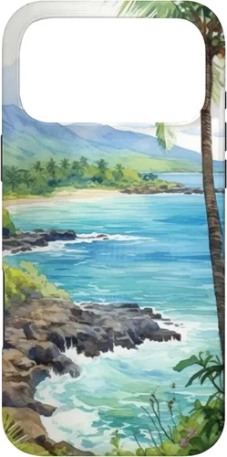 Vista 22 de Tropical Hawaii Forest Beach Ocean Art Aesthetic Case for iPhone 16
