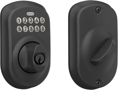 Vista 17 de Schlage - Cerradura electrónica para teclado, borde Camelot, bronce envejecido