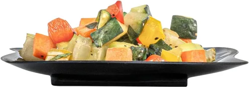 Vista 9 de Restaurantware - Platos de postre de 3 x 3 pulgadas, 100 platos de cóctel pequeños, cuadrados, bordes ondulados, platos desechables de plástico Negro