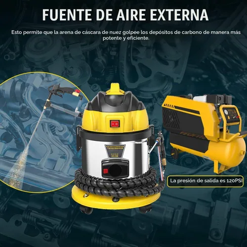 Vista 4 de Walnut Blaster Cleaner, HTS558 Máquina de limpieza de válvulas de tubo de admisión de motor automotriz, removedor de carbono de motor automotriz