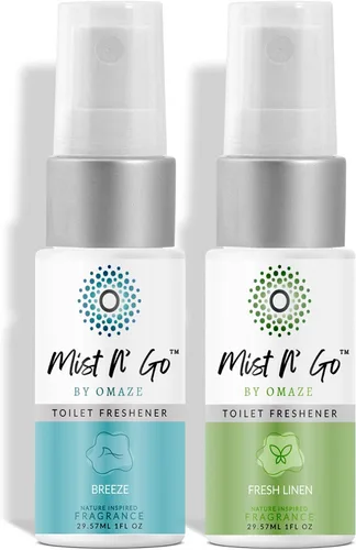 Vista 18 de Mist N' Go by Omaze - Aerosol de Baño de Viaje para Inodoro Eliminador de Olores - Aerosol de Inodoro de Viaje para Ambientador de Aire de Baño