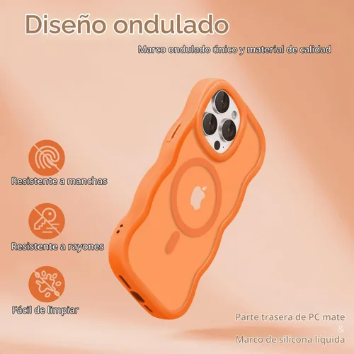 Vista 4 de Magsafe - Funda magnética para iPhone 12 Pro Max, compatible con Magsafe con marco ondulado, translúcido, mate, parte trasera dura, de silicona, a