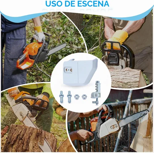 Vista 6 de Adefol - Kit de cubierta de embrague para motosierras Stihl 017 MS170 018 MS180 025 MS250 Chain Sprocket Side Cover Bar Studs Nuts Tensioner Kit