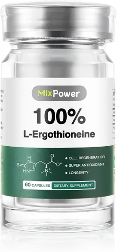 Vista 9 de MixPower L-Ergotioneina (50 mg) - Cápsulas iluminadoras y antioxidantes de la piel con tomate blanco, colágeno y ceramida para hidratación