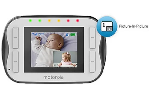 Vista 2 de Motorola Monitor de video digital MBP41S con video de 2.8 pulgadas a color, visión nocturna infrarroja, con cámara panorámica, inclinación y zoom