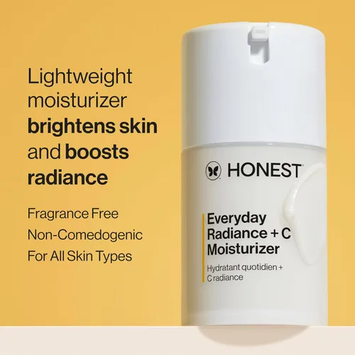 Vista 2 de Honest Beauty Everyday Radiance Vitamina C Hidratante ligero, ilumina mejora el tono de la piel, suave para pieles sensibles, sin fragancia, vegano