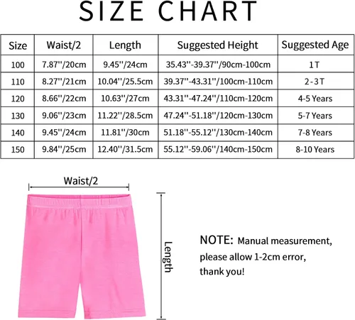 Vista 4 de Auranso Pantalones cortos de baile para niñas de color sólido transpirables (paquete de 6)