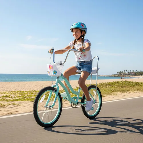 Vista 4 de JOYSTAR Manteca 20 Inch Kids Bike with Training Wheels, Banana Seat Bike for Girls Ages 6 and Up, Kids' Bicycle, Adjustable Seat & Handlebars