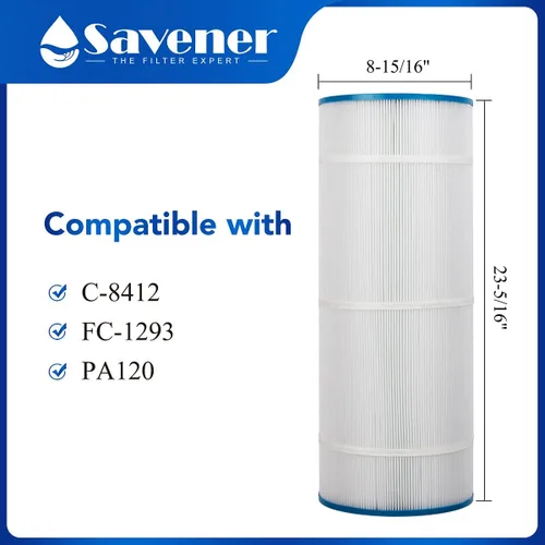 Vista 2 de Filtro de piscina PLF120A sustituye a Unicel C-8412 120 pies cuadrados Filbur FC-1293 PA120 CX1200RE C1200 Pro Clean 125 817-0125N Hayward C1200