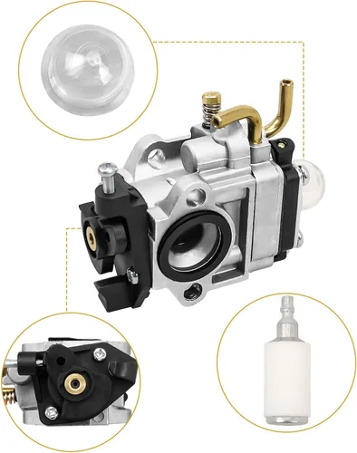 Vista 5 de Carburador de repuesto 308054129 apto para soplador de mochila Ryobi Ry38BP soplador de gas de 38 cc con juntas filtro de línea de combustible