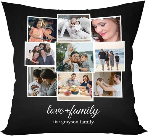 Vista 36 de Almohada fotográfica personalizada. Personalizada con imágenes para cumpleaños, aniversario y Navidad. (inserto + funda)