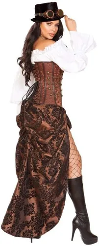 Vista 2 de Roma Costume Machinery Steampunk BrownIvory Womens Party Costume