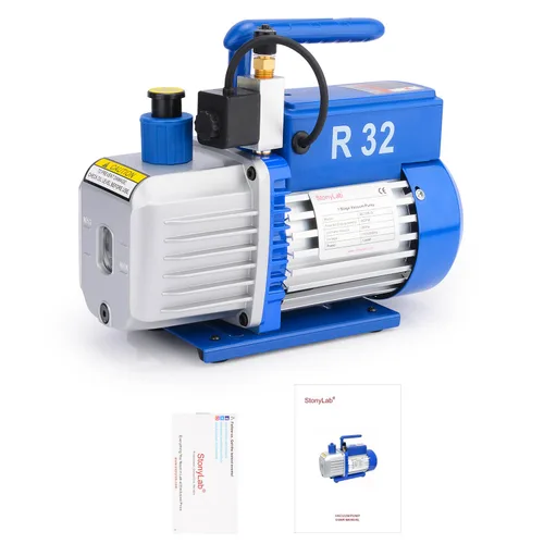 Vista 7 de stonylab Bomba de vacío rotatoria de paleta de una sola etapa de 3 CFM con válvula solenoide para refrigerante de CA HVAC