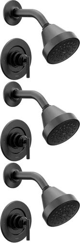 Vista 10 de Moen Gibson Negro Mate Eco-Performance Moderno Acabado de Ducha con Cabezal de Ducha de Baño y Manija de Palanca, Requiere Válvula Posi-Temp