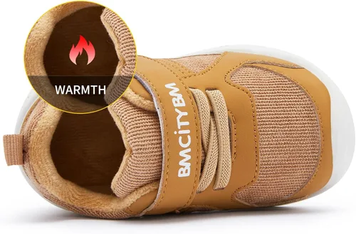 Vista 3 de BMCiTYBM Zapatos de bebé para niño y niña, zapatos de invierno cálidos antideslizantes para primeros pasos de 6 a 24 meses