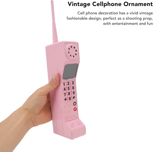 Vista 4 de Adorno para teléfono celular, adorno de ladrillo de los años 80 y 90, modelo retro de teléfono celular, accesorios fotográficos de simulación
