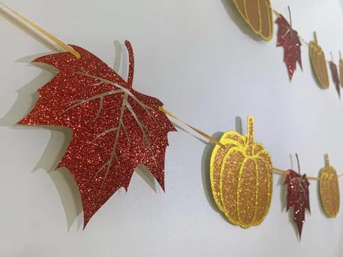 Vista 4 de Tinbax Decoración de otoño para el hogar, decoración de Acción de Gracias, pancarta con texto en inglés «Happy Fall and Blessed Grateful Thankful»