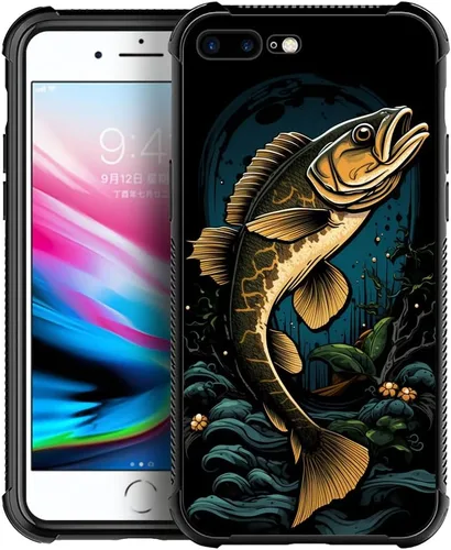 Vista 53 de Funda compatible con iPhone 8 Plus, diseño de oso de bosque otoñal, a prueba de golpes, antiarañazos, carcasa trasera de policarbonato duro