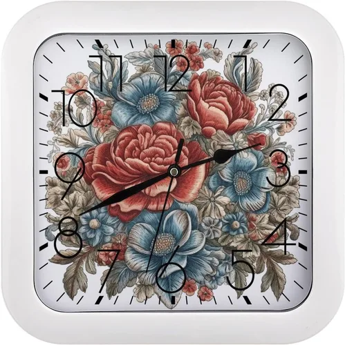 Vista 31 de 10" Square Modern Wall Clock,Different Heart Patterns Print Kitchen Clocks Wall Battery Operated,Silent Non Ticking Unique Funny Cute Wall Clock for