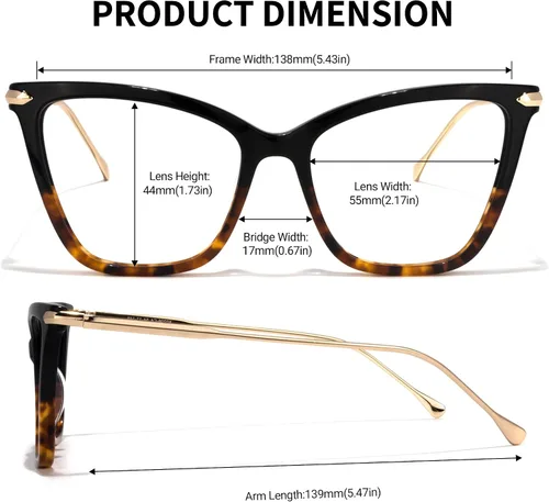 Vista 6 de Zeelool Hilary FX0206 - Gafas de bloqueo de luz azul de gran tamaño para mujer