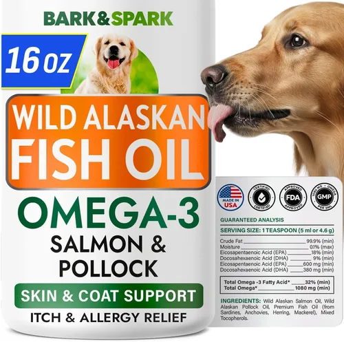 Vista 8 de Omega 3 + Aceite de pescado para perros - Apoyo para la piel y el pelaje