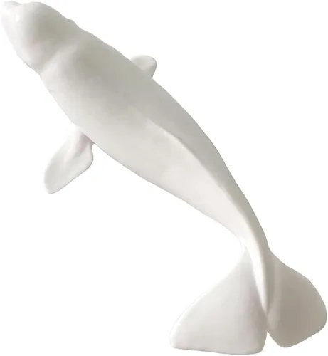 Vista 5 de Figura de ballena Beluga realista sólida, criatura marina del océano blanco, juguete educativo de aprendizaje para niños y niños pequeños 01 Beluga