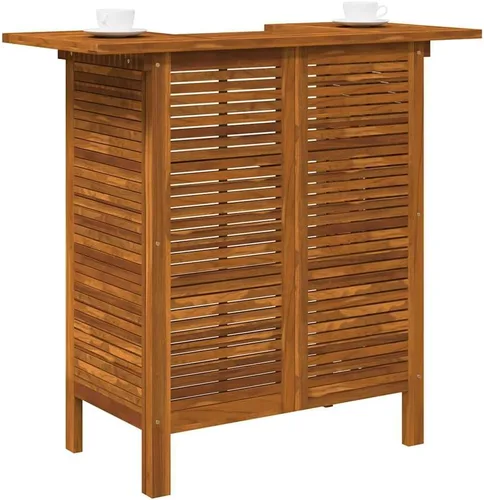 Vista 4 de vidaXL Mesa de bar de 43.3 x 19.7 x 41.3 pulgadas, madera de acacia maciza