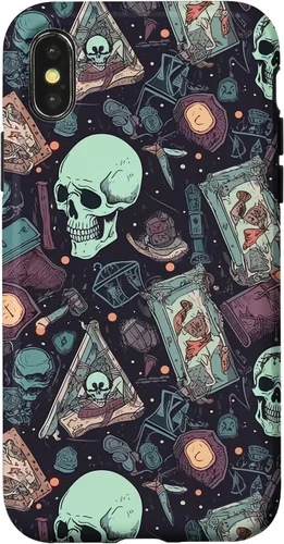 Vista 5 de Eerie Tarot Cards and Crystals Pattern Scary Cute Halloween Case for iPhone 17