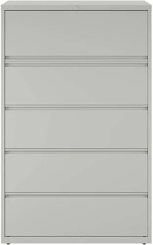 Vista 3 de Lorell Lima lateral de 5 cajones, 42 x 18-5/8 x 67-11/16 pulgadas, gris
