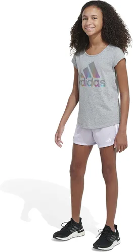 Vista 4 de adidas Pantalón corto de malla para niña de 3 rayas Aeroready Pacer