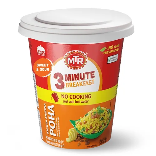 Vista 9 de MTR 3Mins Poha Mix Instant Food - Comida india lista para comer, 5.64 oz, 6