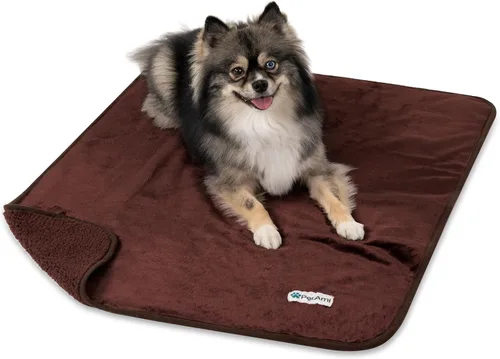 Vista 16 de PETAMI Manta impermeable de forro polar Sherpa para gatos y perros, color beige, talla S