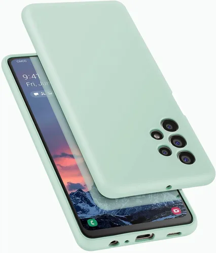 Vista 10 de Diseñada para Galaxy A32 5G, silicona líquida de goma de gel a prueba de golpes, forro de tela de microfibra suave, compatible con Galaxy A32 5G