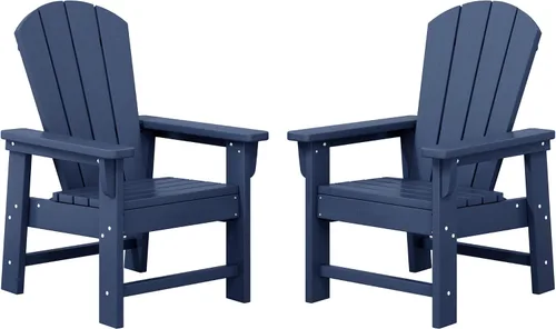 Vista 44 de WestinTrends Malibu Kids - Silla de patio de plástico HDPE Adirondack para exteriores, color negro